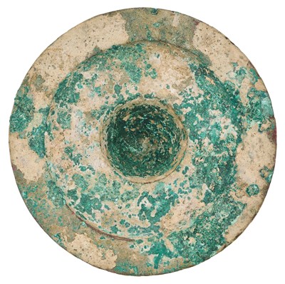 Lot 42 - A RARE PERSIAN BUCKLER, SHIELD BOSS OR DOOR FITTING, PROBABLY LATE 13TH/EARLY 14TH CENTURY