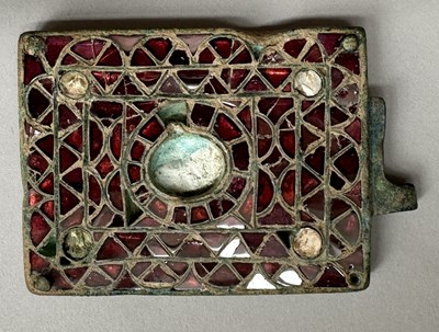 Lot 47 - A VERY RARE VISIGOTHIC BELT BUCKLE, CIRCA 550-600, PROBABLY SOUTHERN FRENCH OR SPANISH