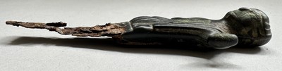 Lot 46 - A RARE ETRUSCAN OR EARLY ROMAN HANDLE, PROBABLY FOR A KNIFE, 9TH TO 1ST CENTURY BC OR LATER