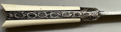 Lot 29 - AN OTTOMAN SILVER-MOUNTED TRAVELLING CUTLERY SET OR TROUSSE, 19TH CENTURY, BALKAN OR TURKEY