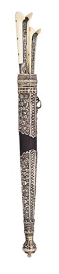 Lot 29 - AN OTTOMAN SILVER-MOUNTED TRAVELLING CUTLERY SET OR TROUSSE, 19TH CENTURY, BALKAN OR TURKEY