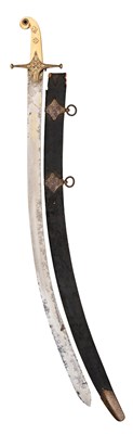 Lot 6 - A HEAVY INDIAN SABRE BLADE FROM THE TALPUR ARMOURY, THE BLADE 18TH CENTURY; THE HILT 19TH CENTURY
