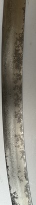 Lot 6 - A HEAVY INDIAN SABRE BLADE FROM THE TALPUR ARMOURY, THE BLADE 18TH CENTURY; THE HILT 19TH CENTURY