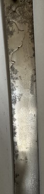 Lot 6 - A HEAVY INDIAN SABRE BLADE FROM THE TALPUR ARMOURY, THE BLADE 18TH CENTURY; THE HILT 19TH CENTURY