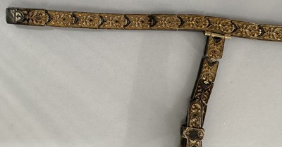 Lot 30 - A CAUCASIAN SILVER-GILT AND NIELLOED WAISTBELT AND SUSPENSION STRAPS, UNMARKED, LATE 19TH CENTURY