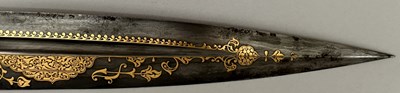 Lot 27 - A LARGE CAUCASIAN KINDJAL IN FINE CONDITION, SIGNED MUHAMMED [BIN?] HUSSAIN, 19TH CENTURY