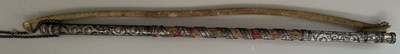 Lot 31 - A CAUCASIAN RIDING CROP WITH NIELLOED SILVER MOUNTS, DATED 1360 AH CORRESPONDING TO 1941 AD