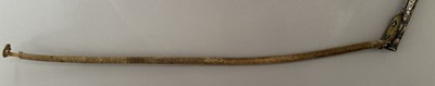 Lot 31 - A CAUCASIAN RIDING CROP WITH NIELLOED SILVER MOUNTS, DATED 1360 AH CORRESPONDING TO 1941 AD