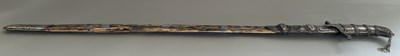 Lot 25 - A CAUCASIAN SWORD WITH NIELLOED SILVER MOUNTS, 19TH CENTURY
