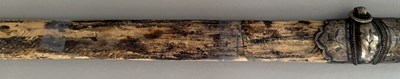 Lot 25 - A CAUCASIAN SWORD WITH NIELLOED SILVER MOUNTS, 19TH CENTURY