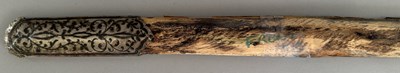 Lot 25 - A CAUCASIAN SWORD WITH NIELLOED SILVER MOUNTS, 19TH CENTURY