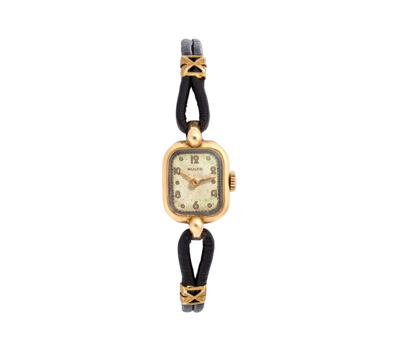 Lot 303 - MULCO: LADY'S GOLD COCKTAIL WATCH, 1950s