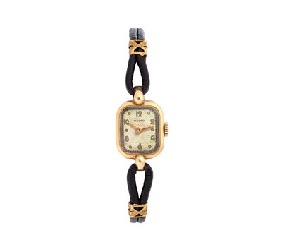 Lot 303 - MULCO: LADY'S GOLD COCKTAIL WATCH, 1950s