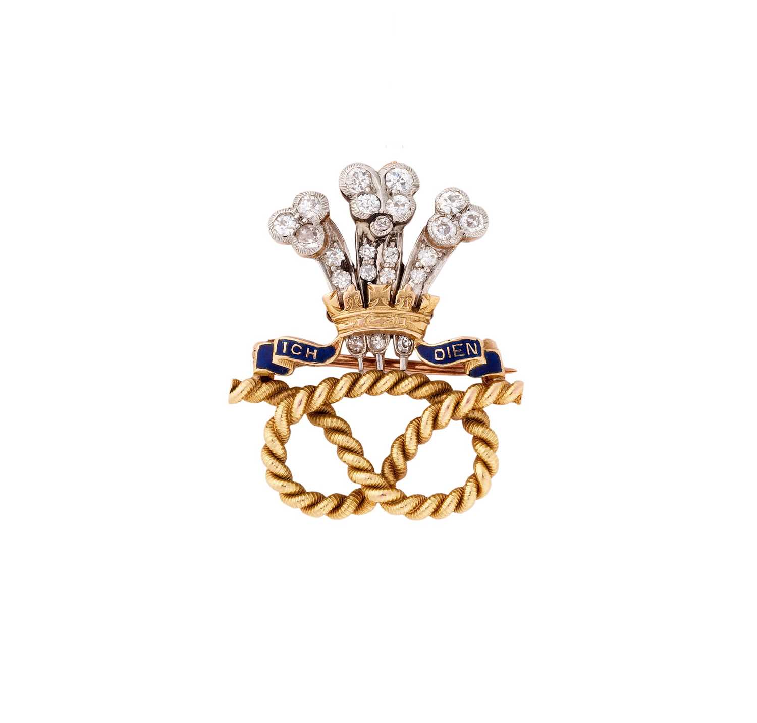 Lot 319 - GOLD AND DIAMOND STAFFORDSHIRE REGIMENT BROOCH, 1900s
