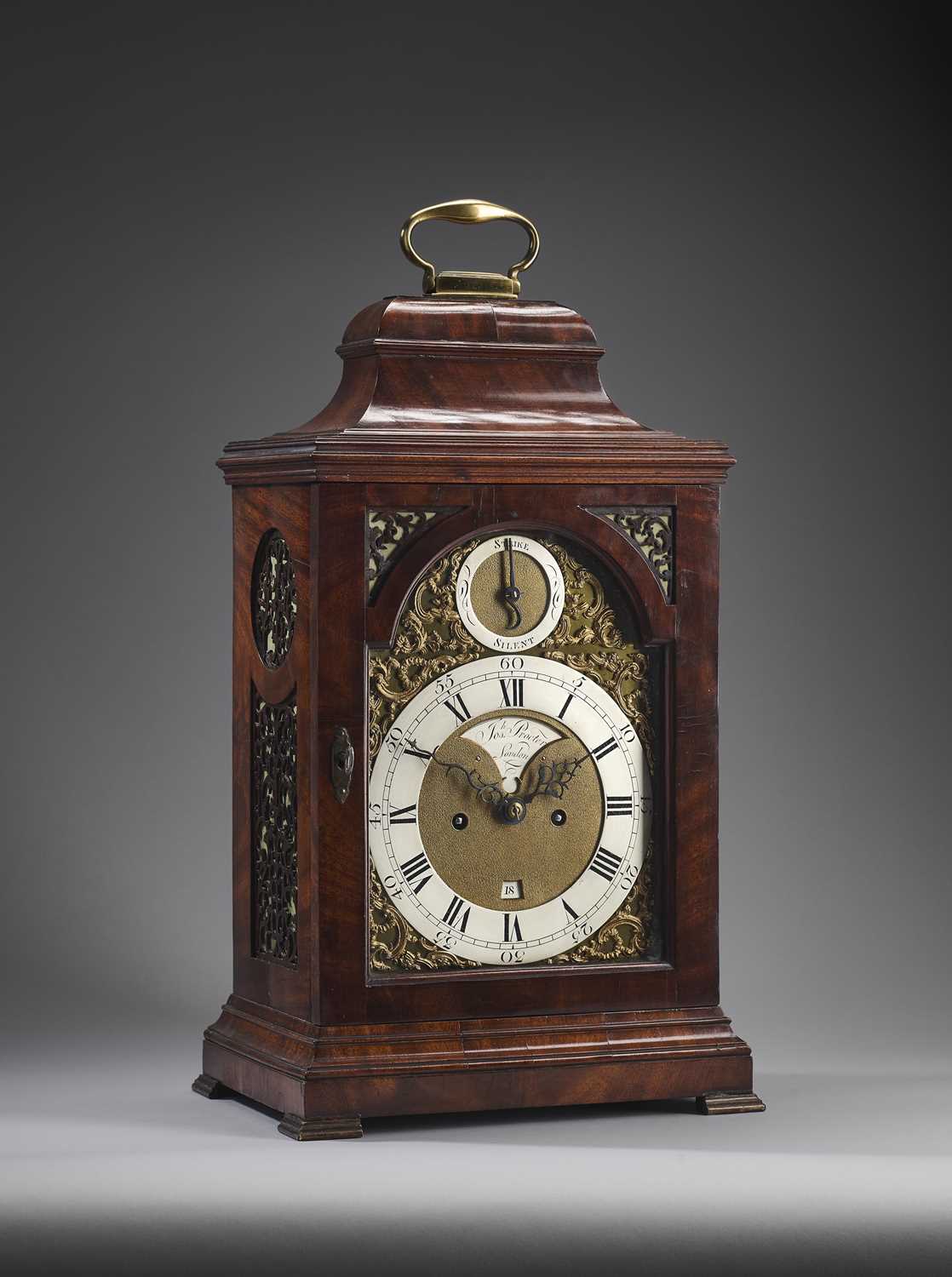 Lot 37 - A GEORGE III MAHOGANY TABLE CLOCK, JOSEPH PROCTOR, LONDON, CIRCA 1775