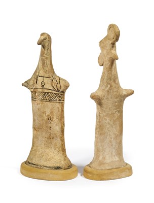 Lot 15 - TWO BOEOTIAN 'PAPPADES' FIGURES, CIRCA 6TH CENTURY B.C.