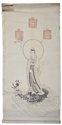 Lot 214 - TEN CHINESE SCROLL PAINTINGS