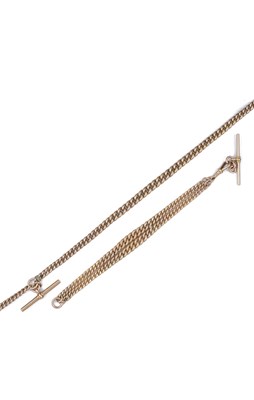 Lot 774 - TWO NINE CARAT GOLD FOB CHAINS
