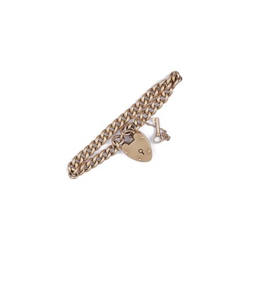 Lot 775 - PADLOCK CURB LINK BRACELET