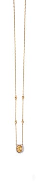 Lot 776 - CITRINE AND DIAMOND 'GRACE' NECKLACE