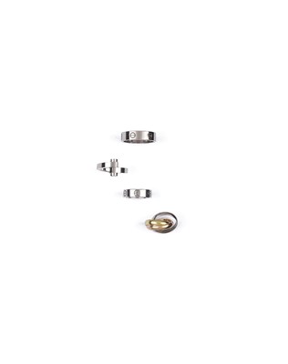 Lot 778 - COLLECTION OF FOUR EIGHTEEN CARAT GOLD RINGS