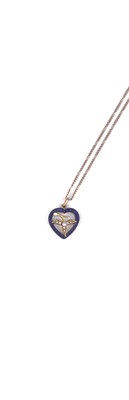 Lot 784 - ENAMEL AND SEED PEARL PENDANT