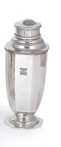 Lot 64 - A SILVER COCKTAIL SHAKER