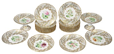 Lot 31 - AN ENGLISH PORCELAIN DESSERT SERVICE