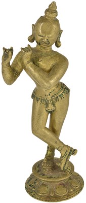 Lot 142 - A BRONZE FIGURE OF KRISHNA VENUGOPALA
