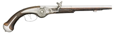 Lot 244 - A GERMAN MILITARY WHEEL-LOCK HOLSTER PISTOL