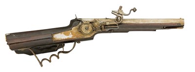 Lot 270 - A RARE GERMAN SMALL WHEEL-LOCK RIFLE BUILT FOR A CHILD