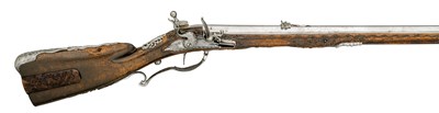 Lot 274 - A FINE 33-BORE DANISH FLINTLOCK SPORTING RIFLE