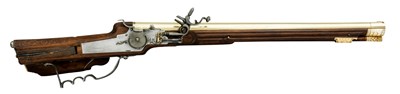 Lot 276 - A 26-BORE GERMAN WHEEL-LOCK RIFLED SPORTING CARBINE