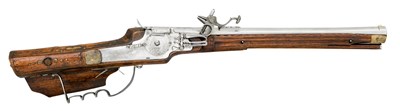 Lot 306 - A 37-BORE GERMAN WHEEL-LOCK RIFLED SHORT CARBINE FOR BOAR