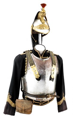 Lot 397 - A COMPOSITE FRENCH CUIRASSIER'S HELMET AND CUIRASS