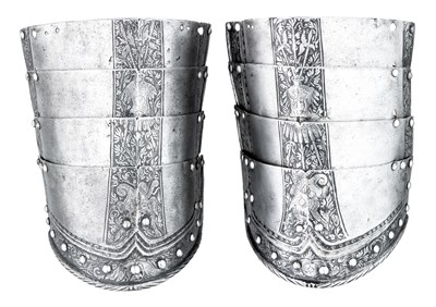 Lot 402 - TWO NORTH GERMAN TASSET-EXTENSIONS WITH ETCHED DECORATION, BRUNSWICK, CIRCA 1560-5