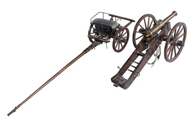 Lot 432 - A FINELY CONSTRUCTED GERMAN MODEL FIELD GUN AND LIMBER