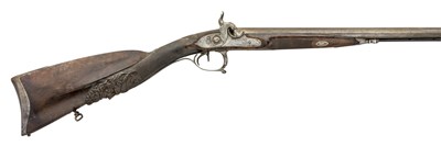 Lot 442 - AN 18 BORE FRENCH D.B. PERCUSSION SPORTING GUN BY BRUNÃ‰EL A LYON